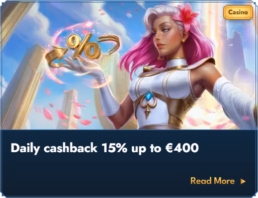 Casea Casino daily cashback banner